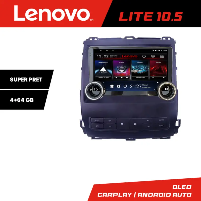 Navigatie Toyota Prado J120 2002-2009 Lenovo 10.5 inch 4+64GB Android Reduceri