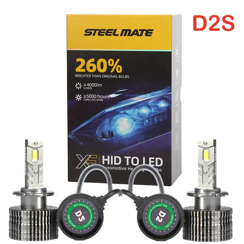 Set 2 becuri LED D2S Steelmate 6000K Plug & Play pentru conversie Xenon Super ofertă