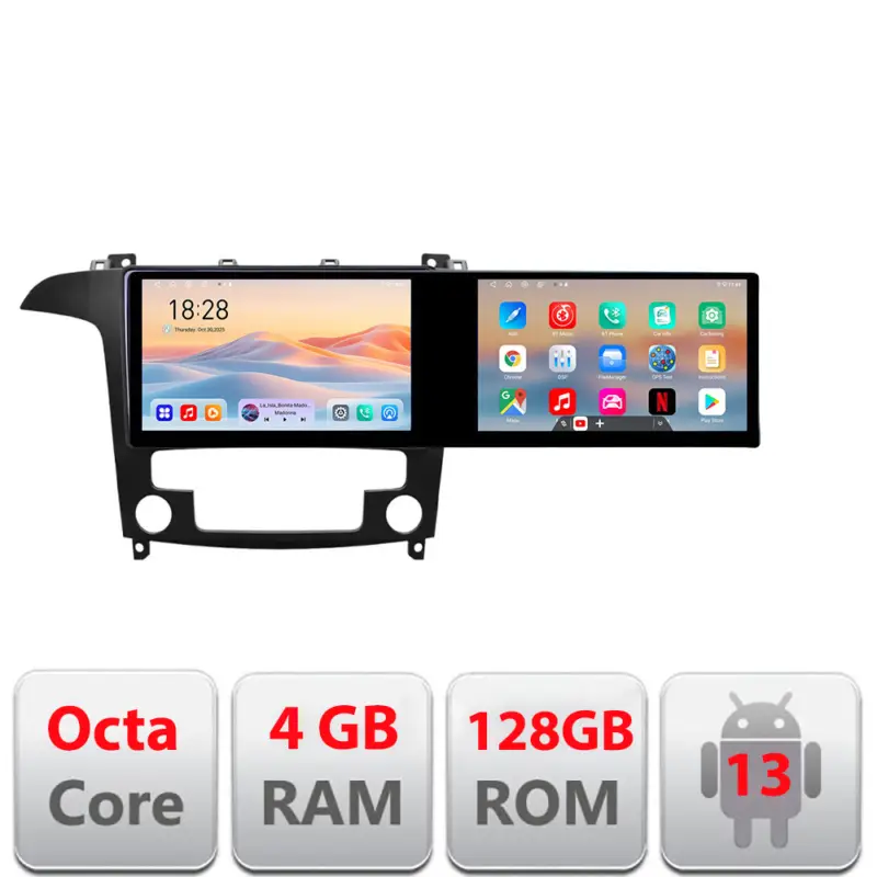 Ieftin Navigație Android Ford S-Max și Galaxy cu 2 ecrane, 4GB RAM, 128GB