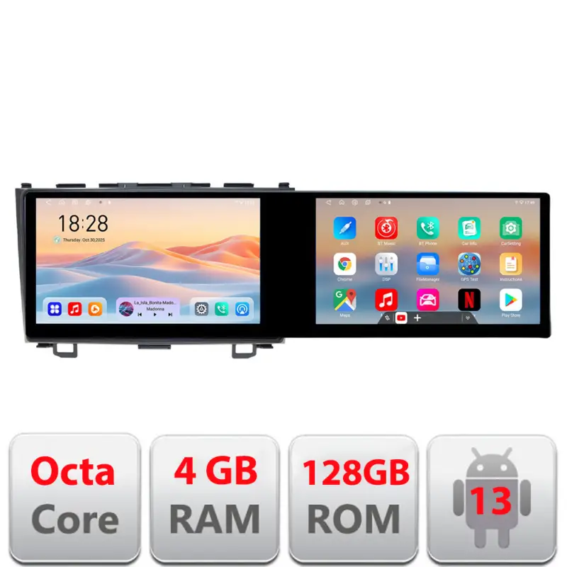 Cel mai vândut Navigație Android Honda CR-V 2006-2012, 2 ecrane 21.6 inch, 4GB RAM, 128GB