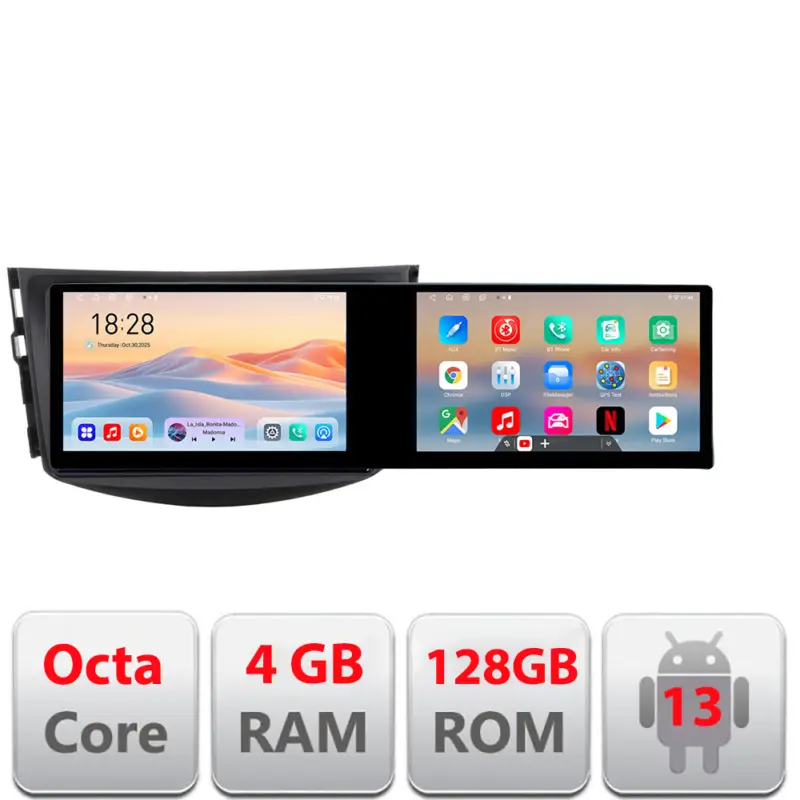 Navigatie Toyota RAV4 2006-2012 Edotec, 2 ecrane 21.6 inch, 4GB RAM, 128GB Bestseller