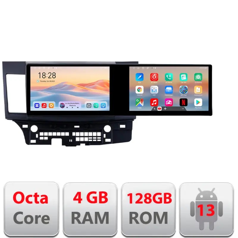 Reducere specială Navigatie Android Mitsubishi Lancer 2008+ 21.6 inch, 4GB RAM, 128GB
