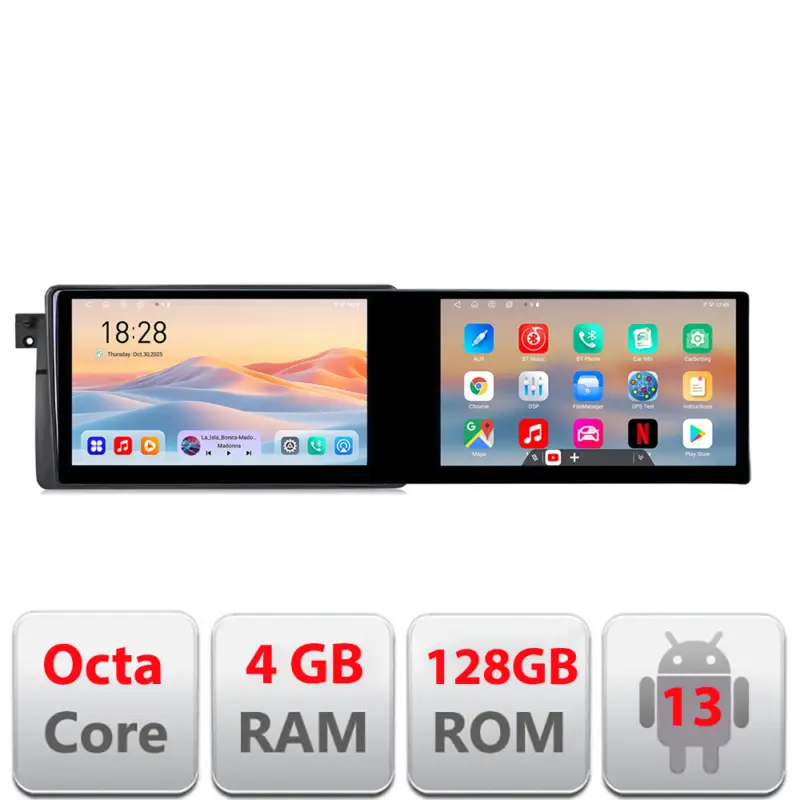 Ofertă de sezon Navigație BMW Seria 3 E46 cu 2 ecrane 21.6 inch, Android 13, 4GB RAM