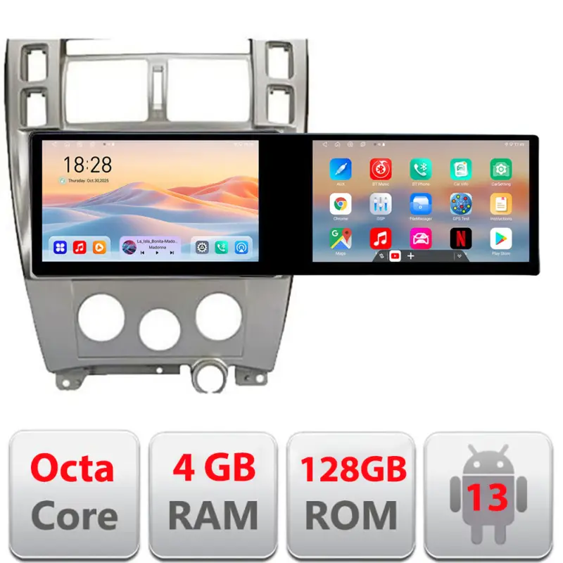 Preț promoțional Navigație Hyundai Tucson 2004-2010 cu 2 ecrane, Android, 4GB RAM, 128GB