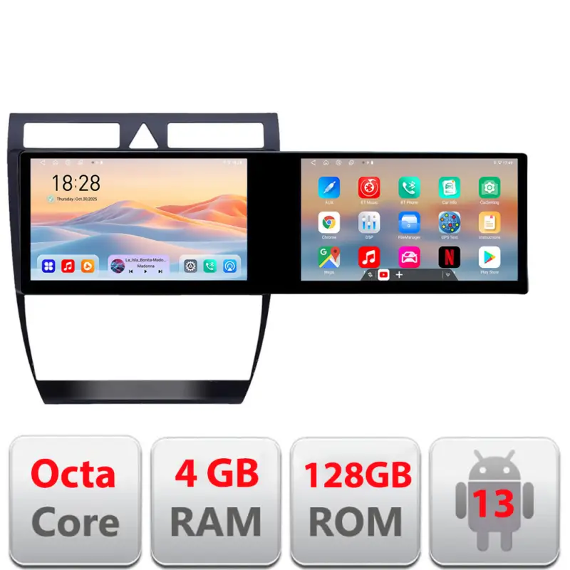 Preț promoțional Navigatie Audi A6 C5 Edotec cu 2 ecrane 21.6 inch, Android, 4GB+128GB