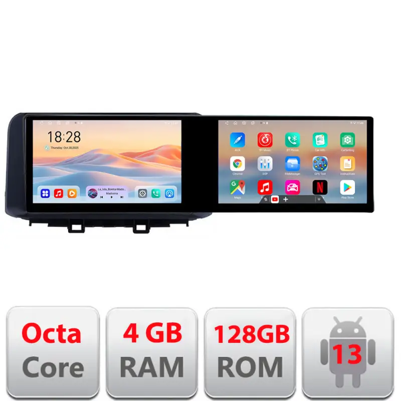 Retur ușor Navigatie Android Hyundai Kona Edotec 21.6 inch, 2 ecrane, 4GB+128GB