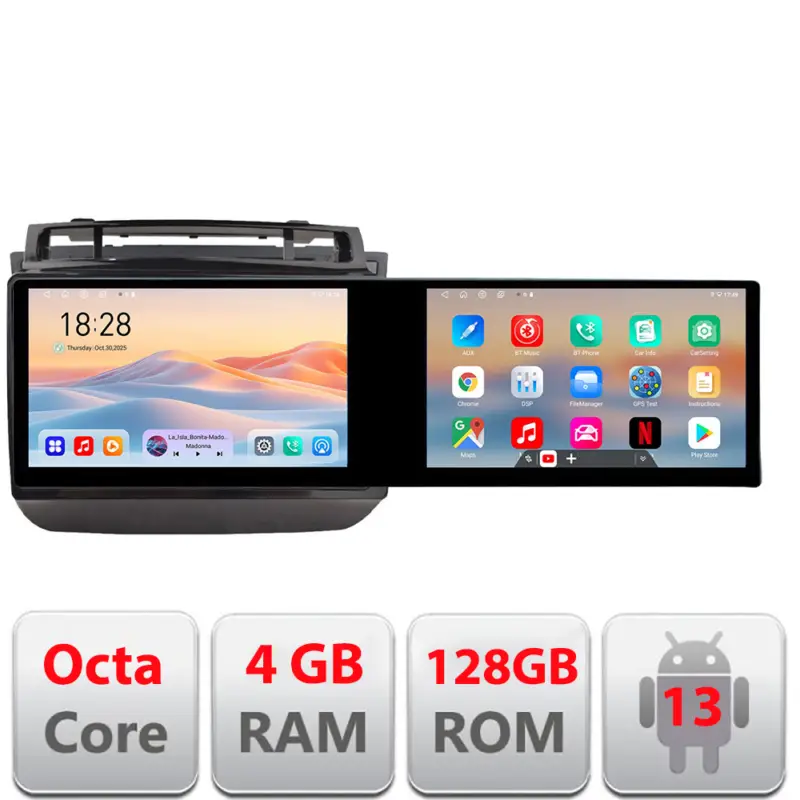 Preț redus Navigatie Android VW Touareg 2012-2019, 2 ecrane 21.6 inch, 4GB+128GB