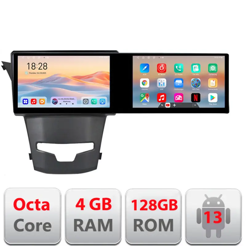 Cumpărături sigure Navigatie Android Ssangyong Korando 2014-2019, 2 ecrane, 4GB RAM, 128GB