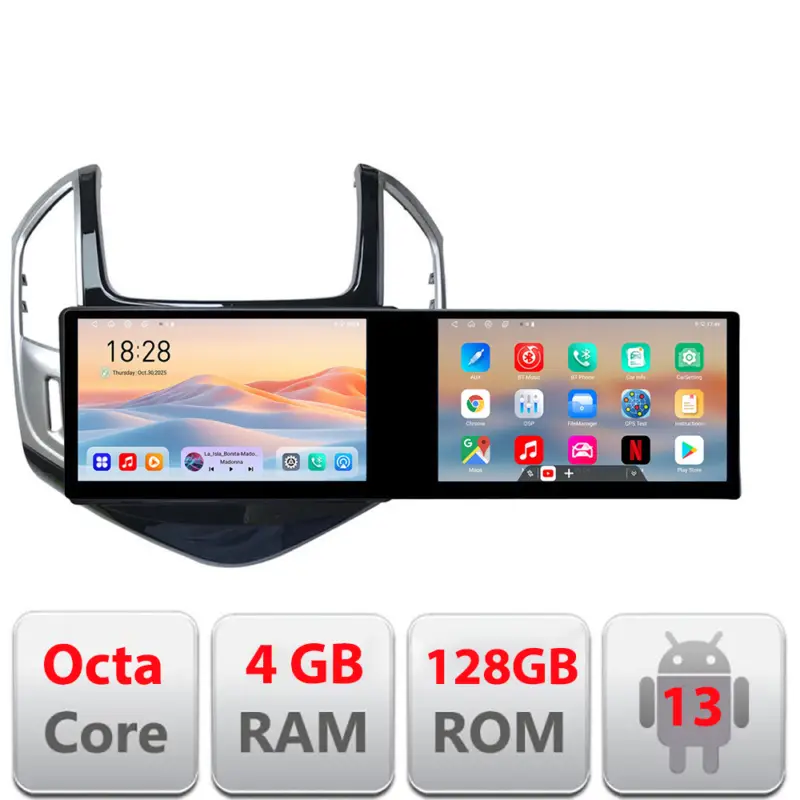Navigație Android Chevrolet Cruze 2013 cu 2 ecrane 21.6 inch, 4GB+128GB Comandă acum