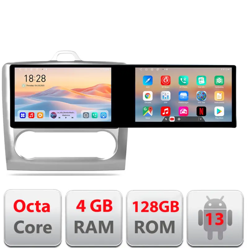 Navigatie Ford Focus 2004-2011 cu clima automata, 2 ecrane 21.6 inch Disponibil imediat