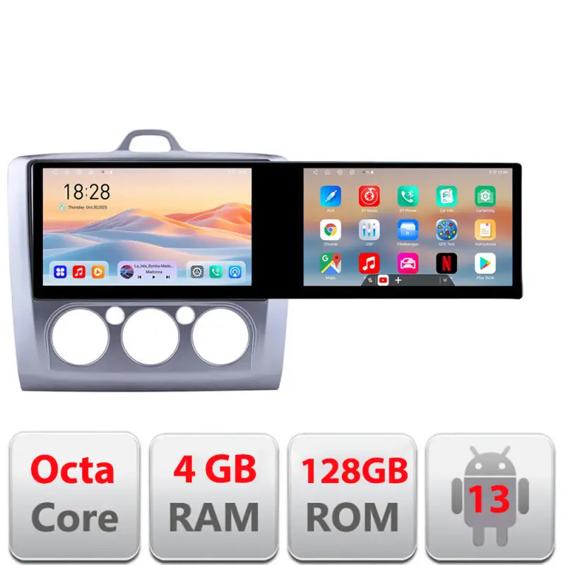 Navigatie Ford Focus 2004-2011 cu 2 ecrane 21.6 inch Android 13 Comandă acum