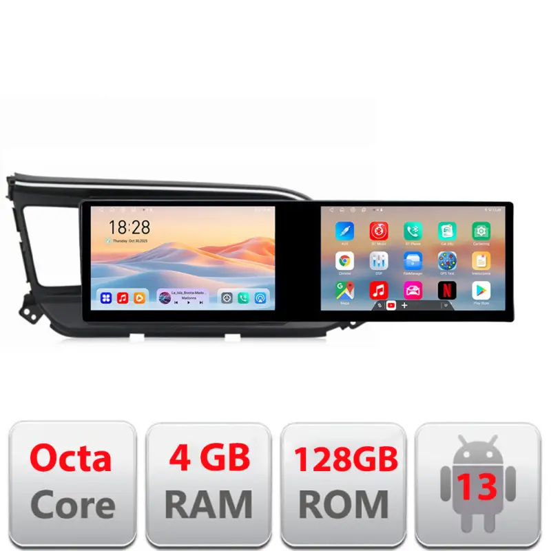 Ieftin Navigație Android Hyundai Elantra 2018+ cu 2 ecrane 21,6 inch, 4GB RAM, 128GB