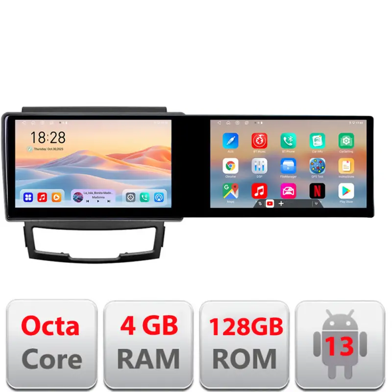 Navigație Android SsangYong Korando 2011-2013, 2 ecrane, 4GB RAM, 128GB Ofertă limitată