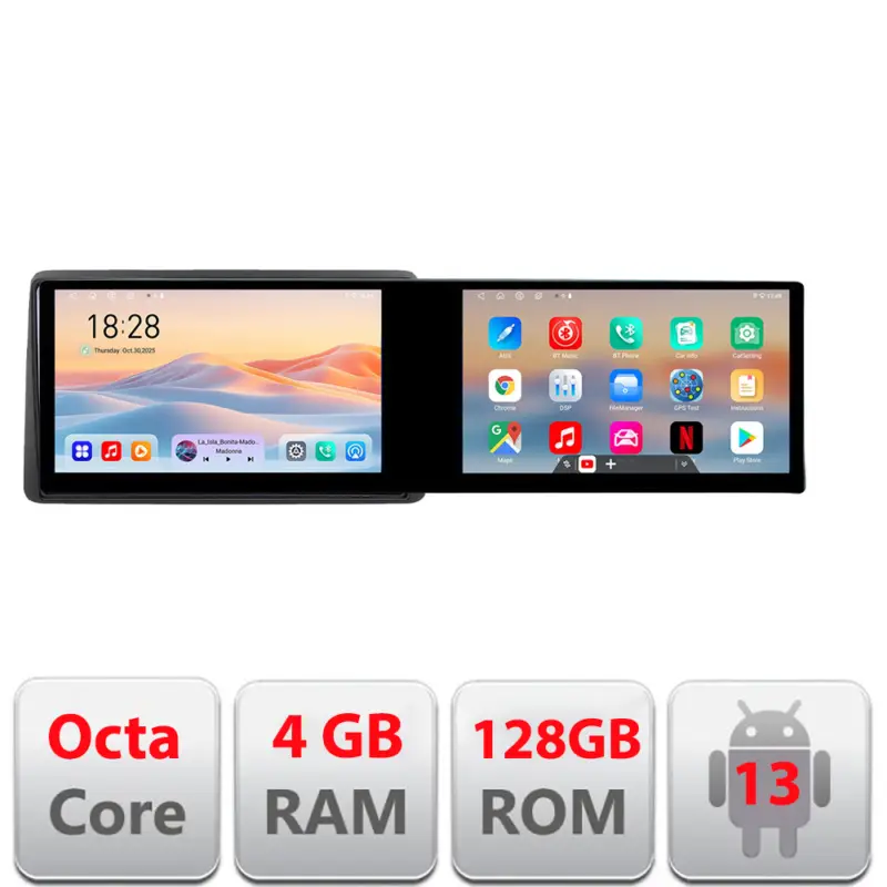 Preferatul clienților Navigație Android Dacia Duster 2019+ Edotec, 2 ecrane, 4GB RAM, 128GB