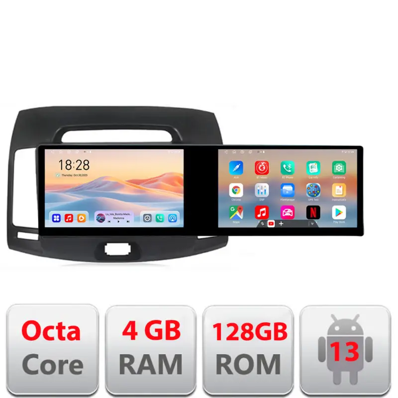 Navigatie Hyundai Elantra 2007-2011 cu 2 ecrane 21.6 inch, 4GB RAM, 128GB Retur gratuit