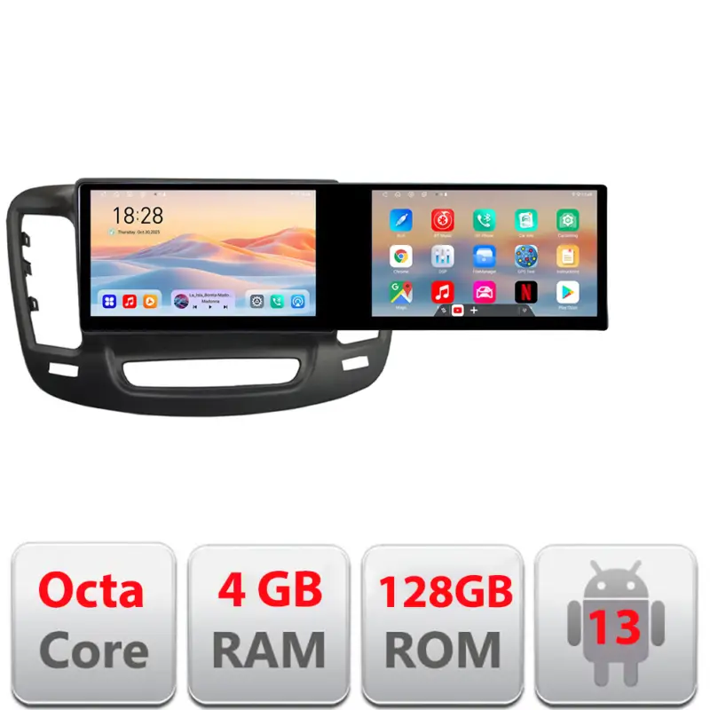Livrare gratuită Navigatie Android Chrysler 200 2015-2019, 2 ecrane 21.6 inch, 4GB+128GB