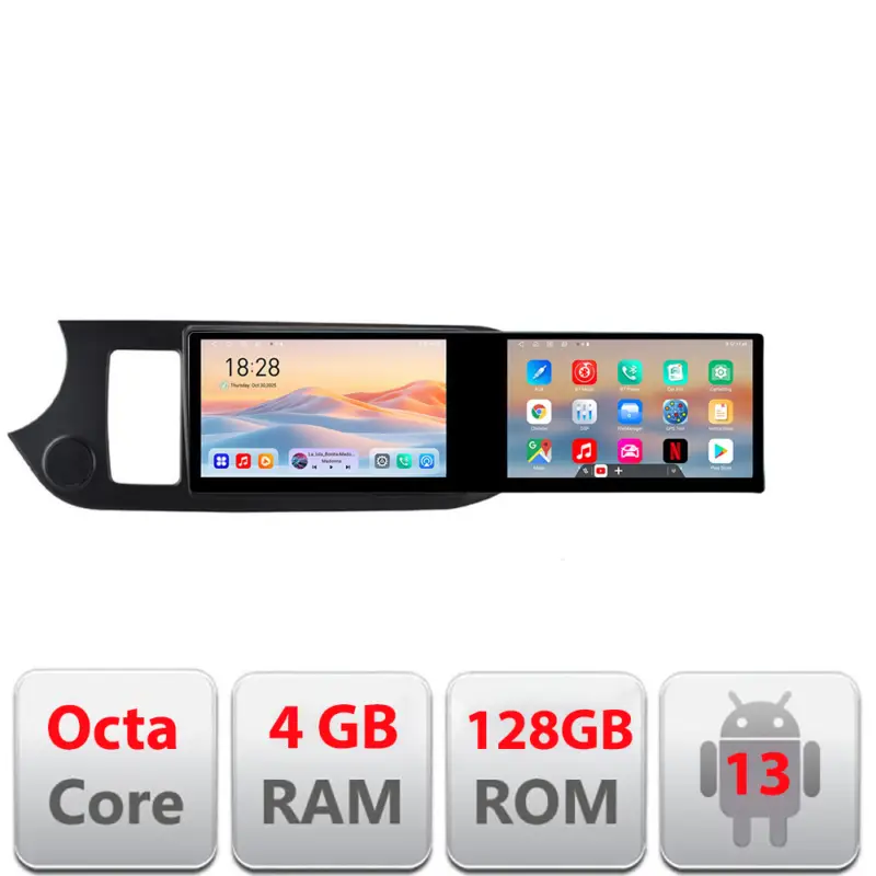 Ofertă specială Navigație Kia Picanto 2011-2015 cu 2 ecrane 21.6 inch, 4GB RAM, 128GB