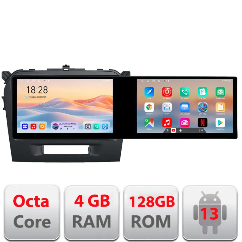 Super ofertă Navigatie Android Suzuki Grand Vitara 2016+ 2 ecrane 21.6 inch 4GB 128GB