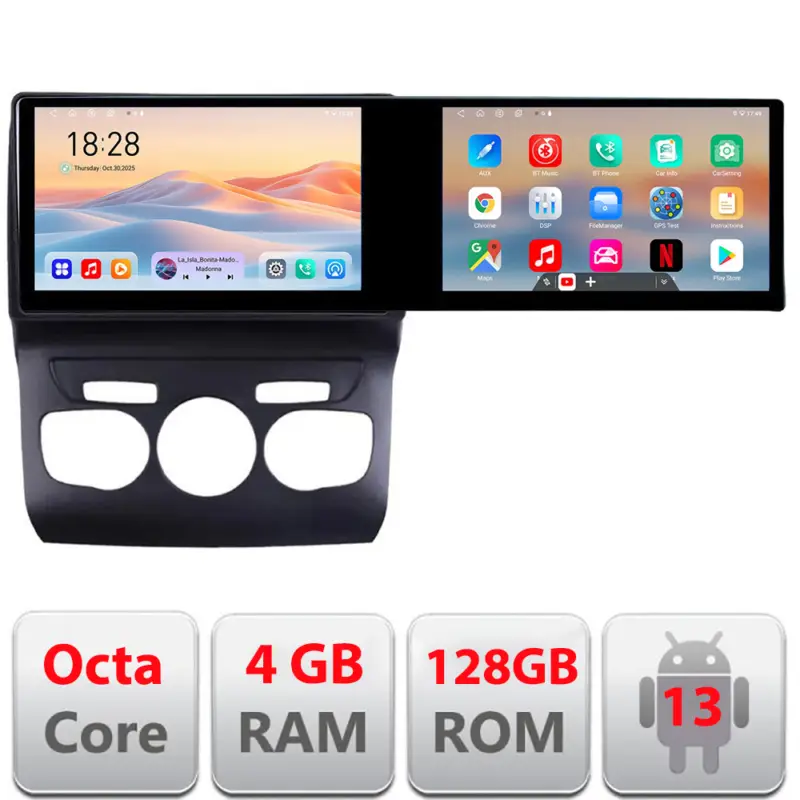 Ofertă Navigatie Android Citroen C4 2011-2016, 2 ecrane 21.6 inch, 4GB+128GB