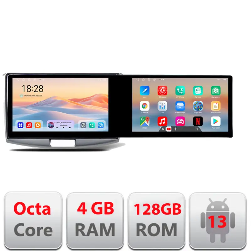 Navigatie VW Passat 2010-2015 Edotec cu 2 ecrane, 4GB RAM, 128GB Plată securizată
