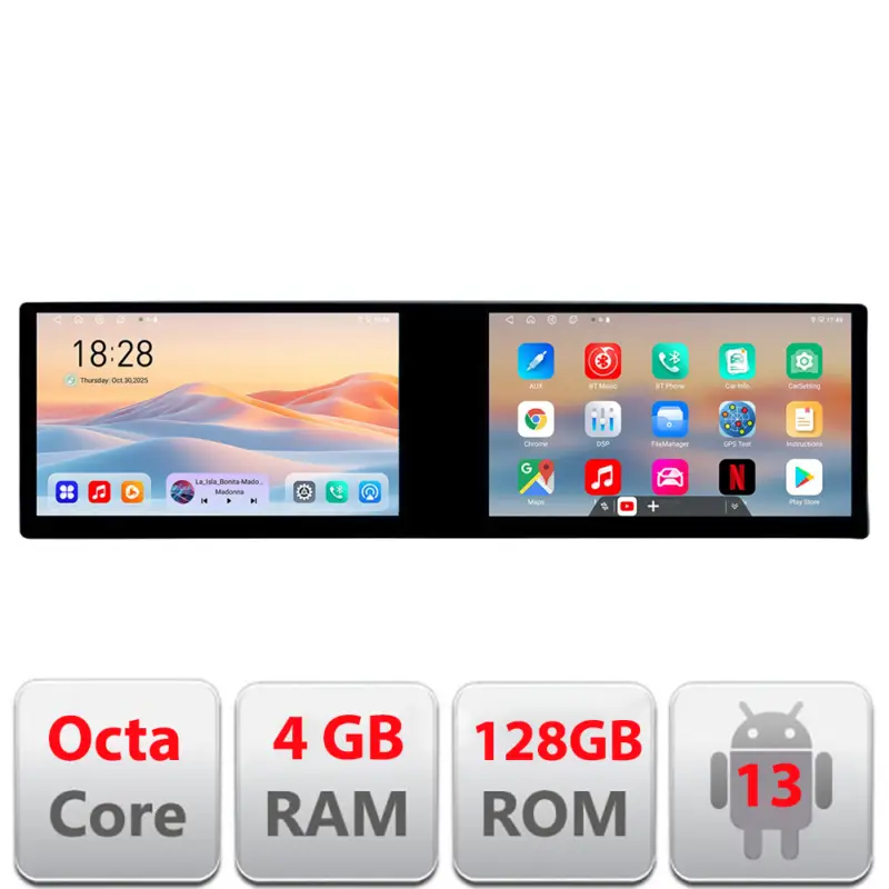 Navigatie auto universala Edotec cu 2 ecrane 21.6 inch, 8 core, 4GB+128GB Chilipir