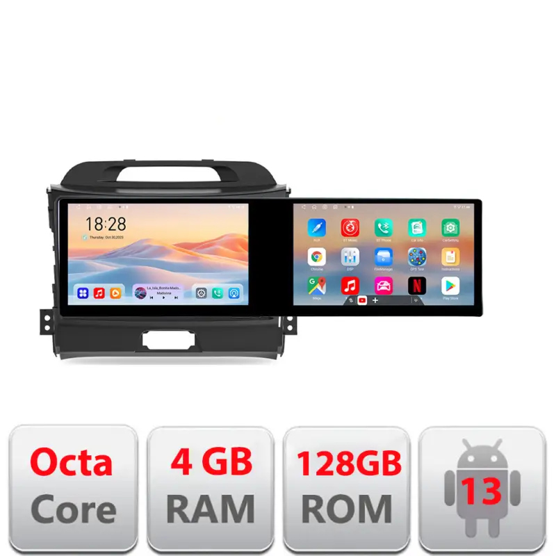 Noutate Navigatie Android Kia Sportage 2010-2016, 10.5 inch, 4GB RAM, 128GB