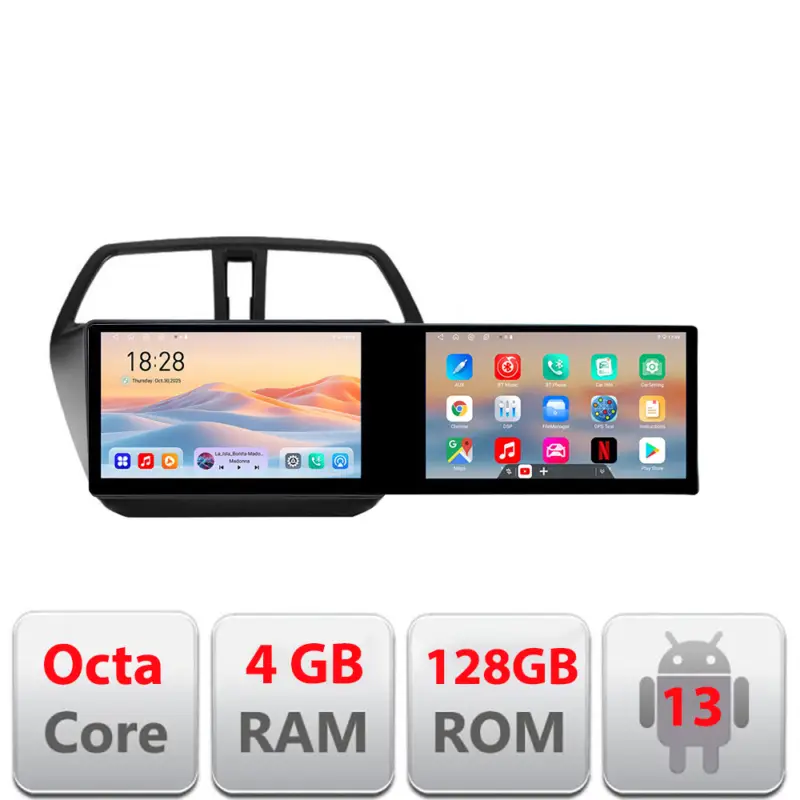 Navigatie Android Suzuki S-Cross Edotec 21.6 inch, 2 ecrane, 4GB+128GB Livrare expres