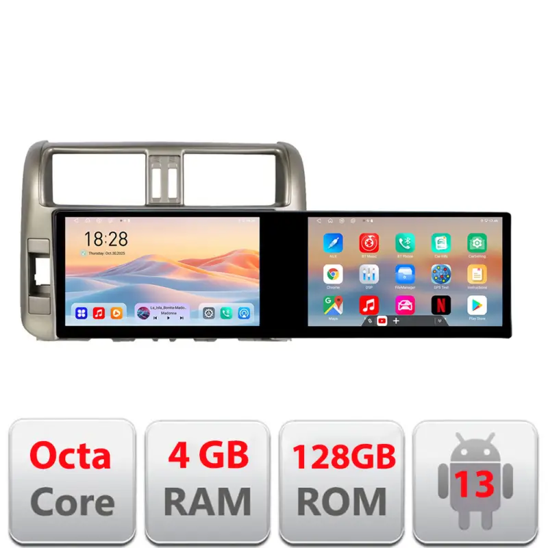 Navigatie Toyota Prado J150 2009-2013 cu 2 ecrane 21.6 inch, 4GB RAM, 128GB Ofertă