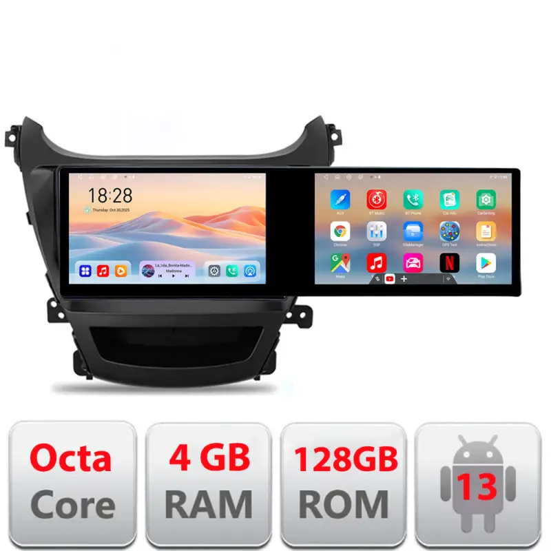 Promoție Navigatie Android Hyundai Elantra 2013-2015, 2 ecrane 21.6 inch, 4GB+128GB