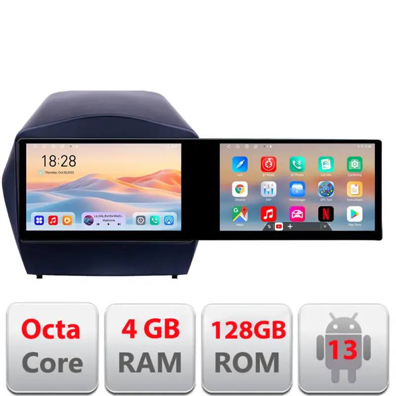 Navigatie Hyundai IX35 Edotec cu 2 ecrane 21.6 inch, Android 13, 4GB RAM, 128GB Nu rata