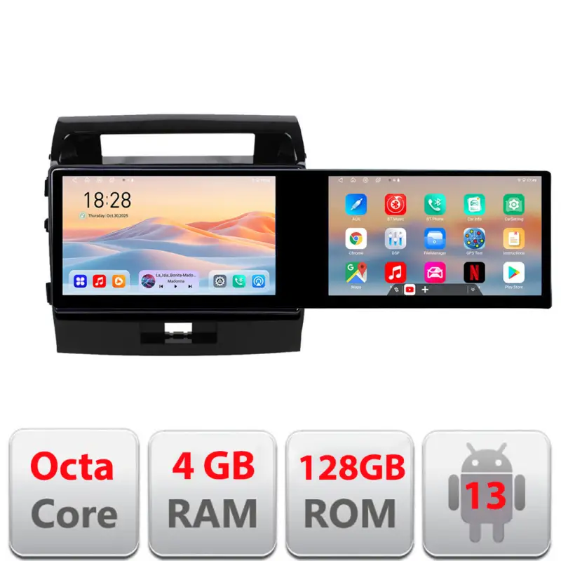 Navigatie Toyota Land Cruiser L200 Edotec 21.6 inch, 2 ecrane, 4GB+128GB Reducere specială