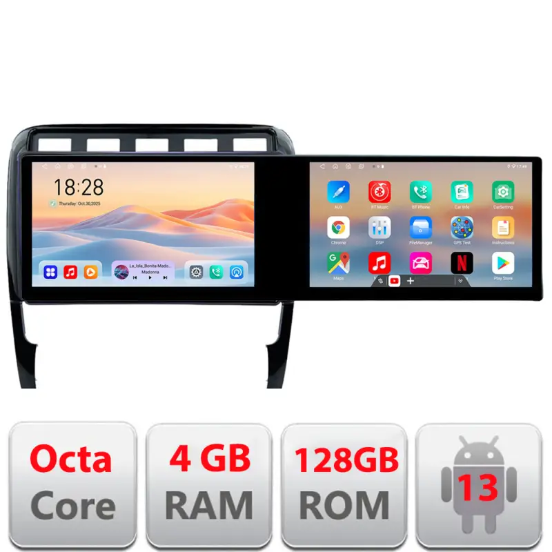 Expediere rapidă Navigatie Android Porsche Cayenne 2002-2011, 2 ecrane 21.6 inch, 4GB+128GB
