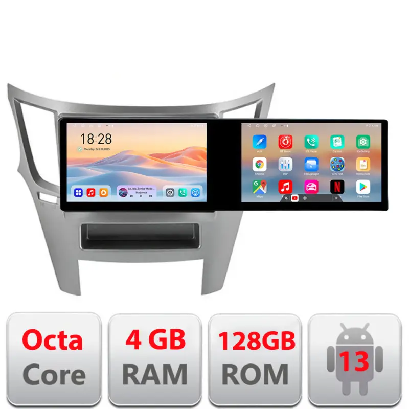 Navigație Android Subaru Legacy 2010-2015, 2 ecrane 21.6 inch, 4GB+128GB Ofertă limitată