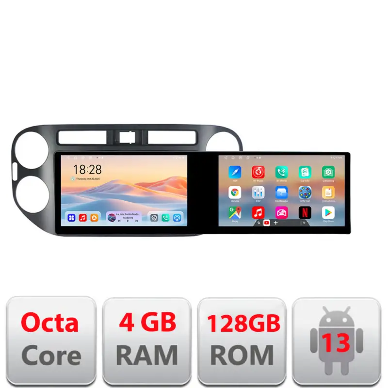 Livrare expres Navigatie Android VW Tiguan si Golf Plus 2012-2016, 2 ecrane 21.6 inch