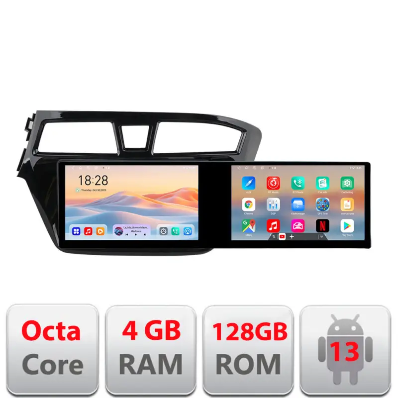 Navigatie Hyundai i20 2015-2018 cu 2 ecrane, Android, 4GB RAM, 128GB Reducere