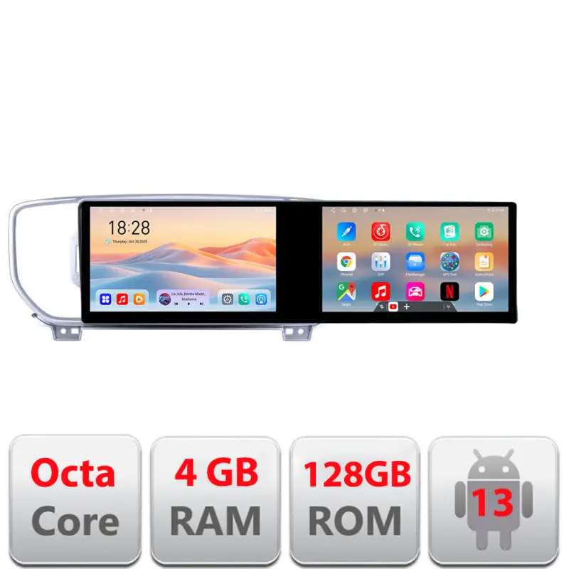 Navigatie Android Kia Sportage 2015-2018, 2 ecrane 21.6 inch, 4GB+128GB Retur gratuit