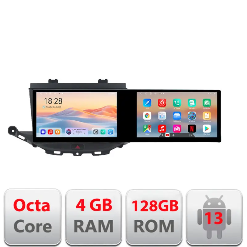 Navigație Opel Astra K Edotec cu 2 ecrane 21.6 inch, Android, 4+128GB Reducere specială