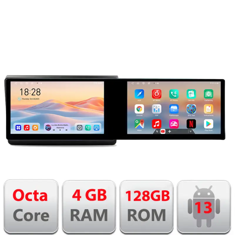 Navigatie Android Fiat Bravo 2007-2014 cu 2 ecrane, 4GB RAM, 128GB Reducere extra