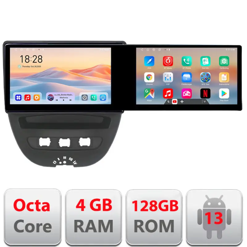 Navigatie Android 21.6 inch pentru Citroen C1, Peugeot 107, Toyota Aygo Livrare gratuită