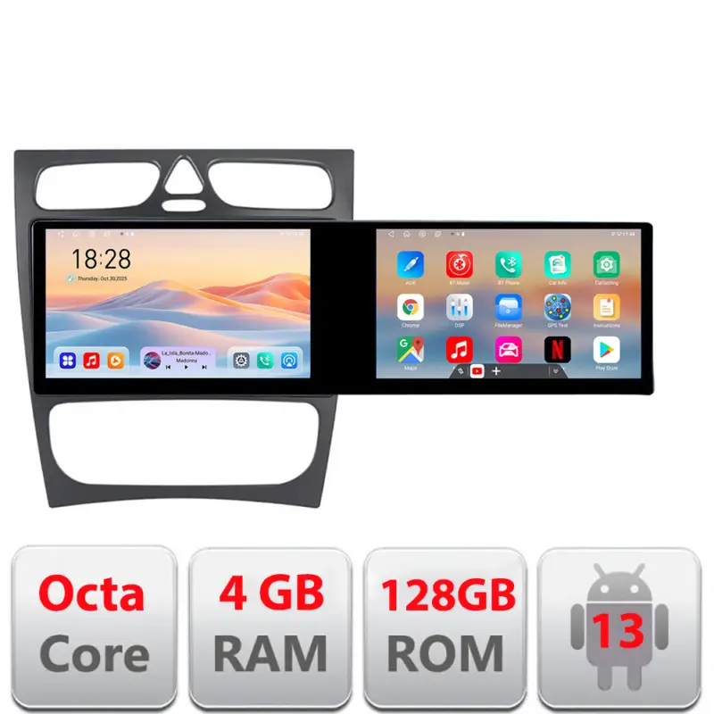 Navigatie Android Mercedes C W203 21.6 inch, 8 Core, 4GB RAM, 128GB Cumpără online