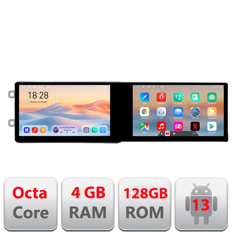 Navigație Android Dacia 2012+ Edotec, 2 ecrane 21,6 inch, 4GB RAM, 128GB Reducere extra