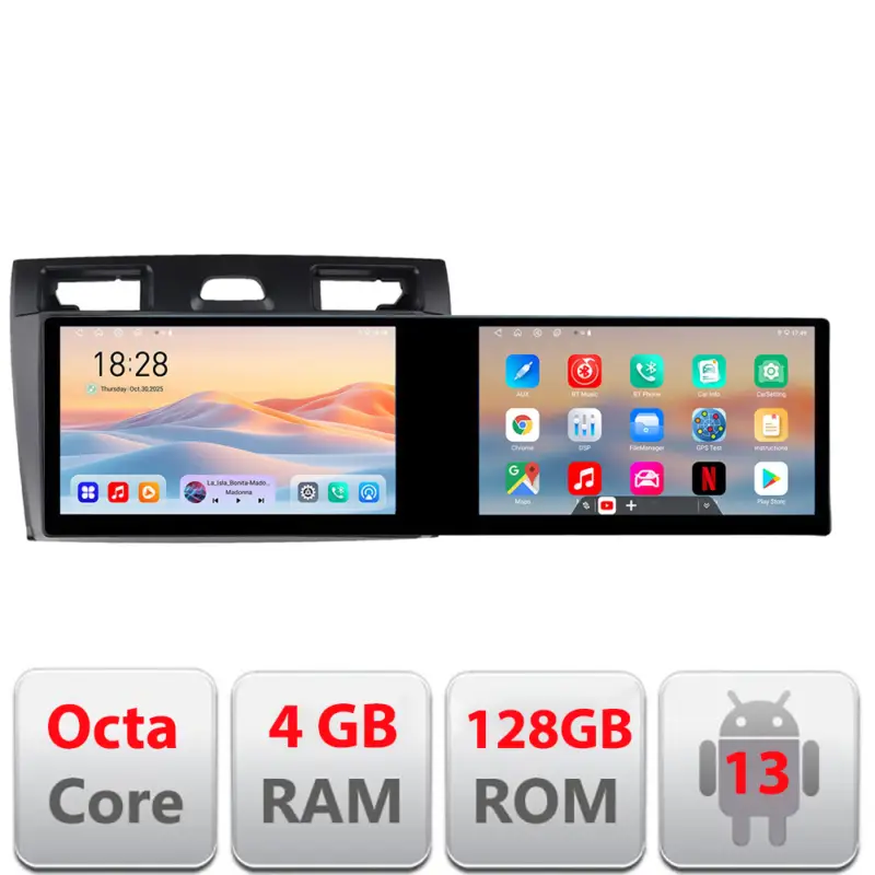 Discount Navigație Android Ford Fiesta MK5 2002-2008, 2 ecrane, 4GB+128GB