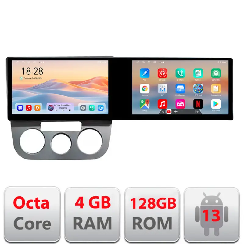 Disponibil imediat Navigatie Android VW Golf 5 2004-2010, 21.6 inch, 4GB+128GB, WiFi, GPS
