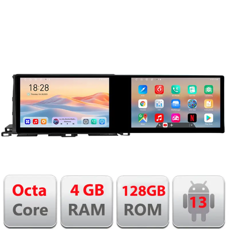 Reduceri Navigație Toyota Highlander 2013-2018 cu 2 ecrane 21.6 inch Android 4GB+128GB