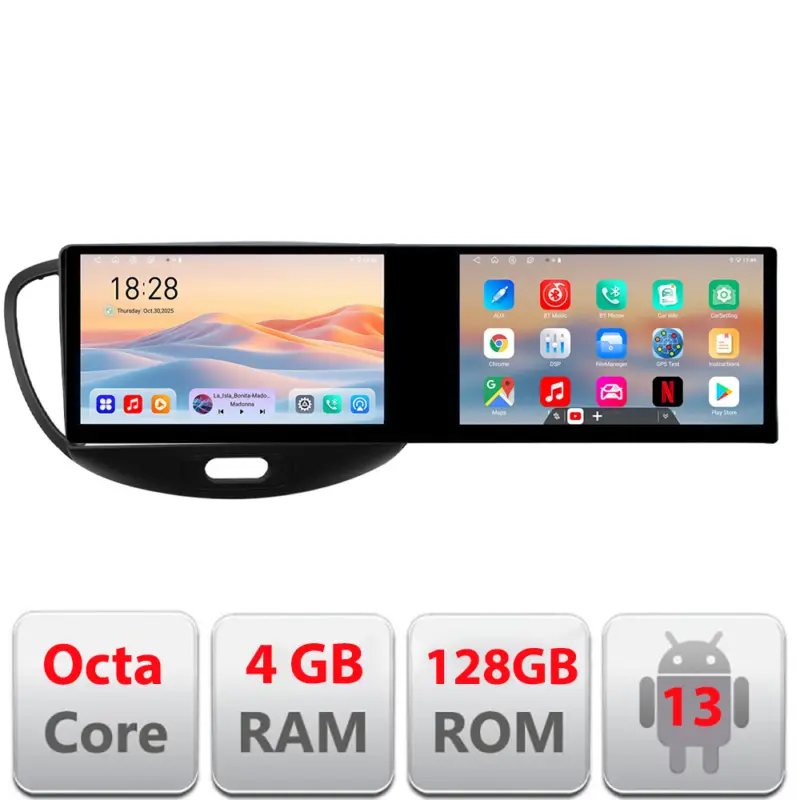 Navigatie Hyundai i10 2007-2013 cu 2 ecrane, Android, 4GB RAM si 128GB Expediere rapidă