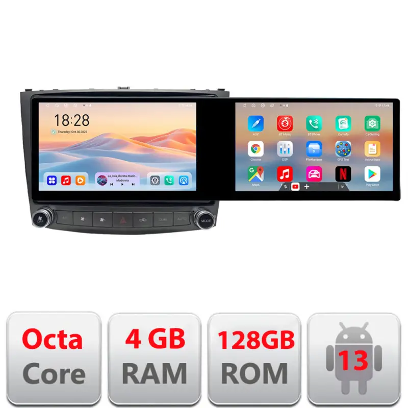 Navigatie Android Lexus IS 2005-2011, 2 ecrane 21.6 inch, 4GB+128GB Reducere specială