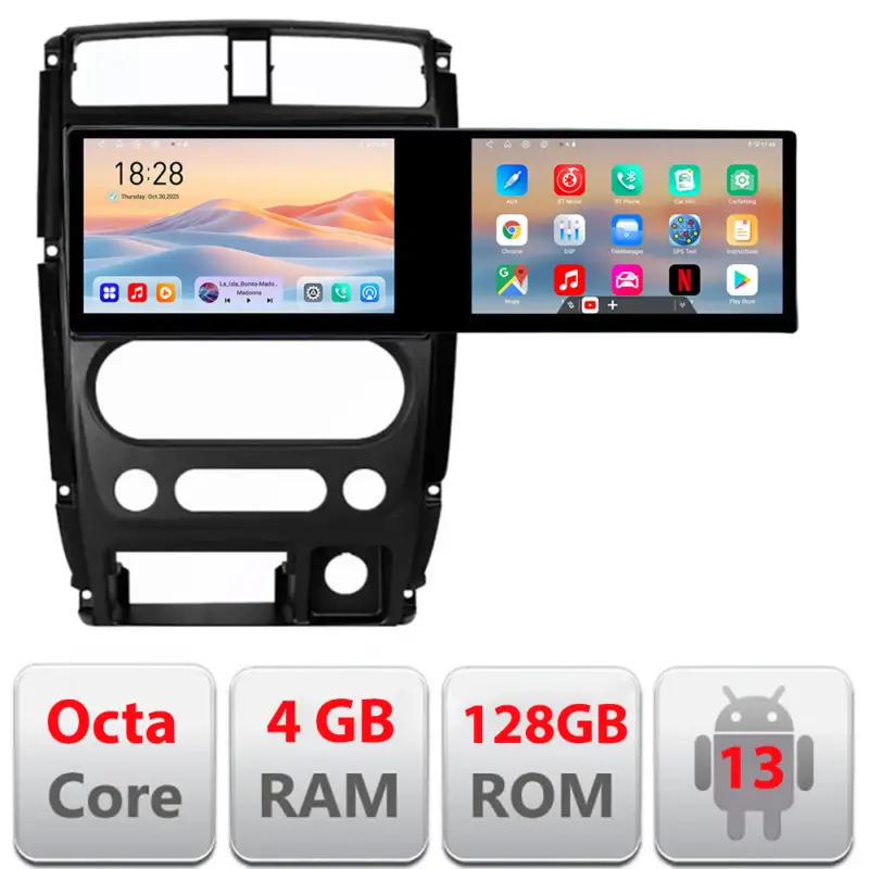 Preț mic Navigație Android Suzuki Jimny 2007-2016, 2 ecrane 21.6 inch, 4GB+128GB