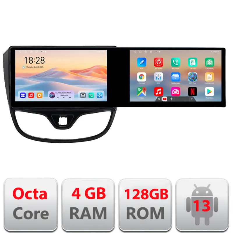 Cumpără acum Navigație Opel Karl 2017+ cu 2 ecrane 21.6 inch, Android, 4GB RAM, 128GB
