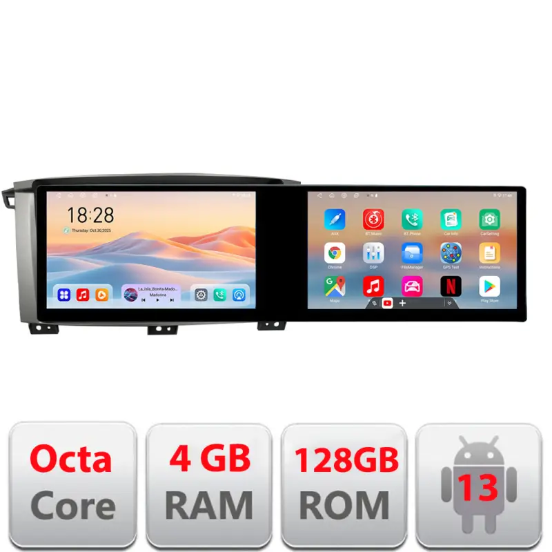 Cumpărături sigure Navigatie Android Toyota Land Cruiser L100 cu 2 ecrane, 4GB RAM, 128GB