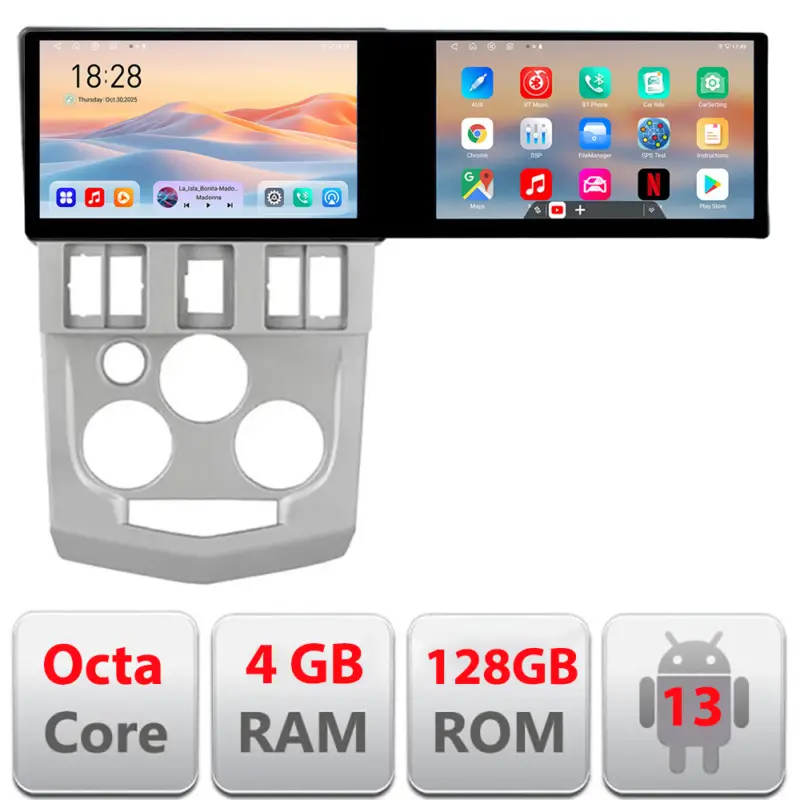 Navigatie Dacia Logan 1 2003-2010 cu 2 ecrane, 4GB RAM, 128GB, Android Reducere specială